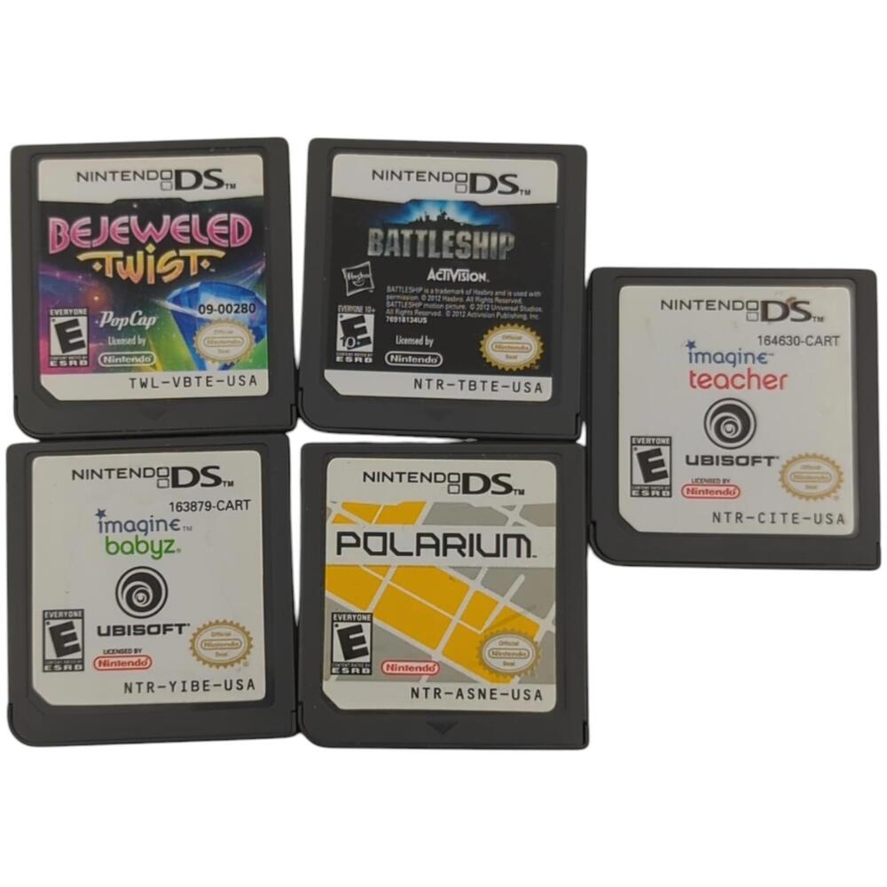 Nintendo DS Games: Bejeweled Twist, Battleship, Imagine Games, Polarium Lot of 5